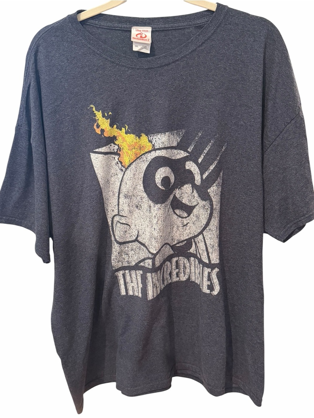 Disney Pixar Incredibles 2 Jack Jack Graphic T Shirt Heather Gray 2XL